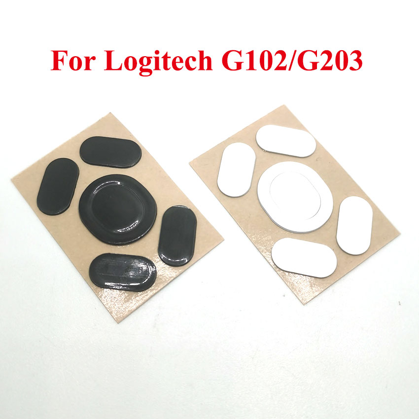 1-10 Set Konektor Kaki Mouse Pad Kaki Mouse untuk Logitech G102 G203 Hitam Putih