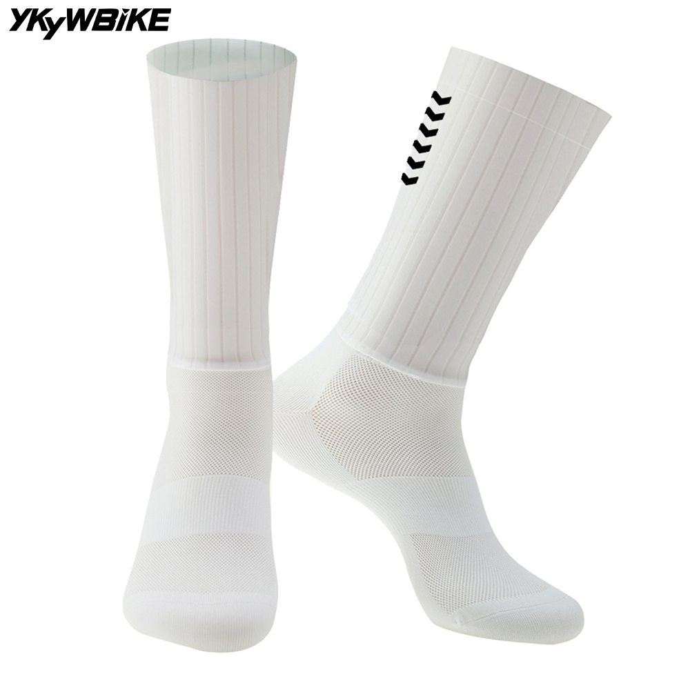 YKYWBIKE Calcetines aerodeslizantes de silicona para hombre medias deportivas para ciclismo para correr