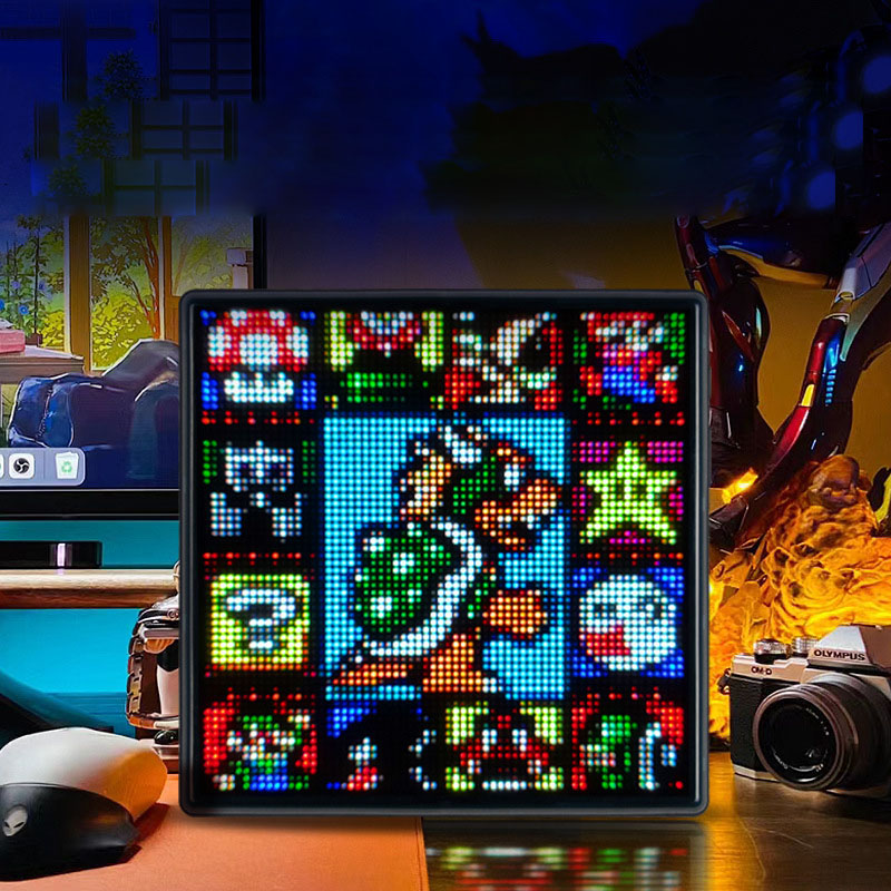 ゲーム,ルームの装飾,rgb,ピクセルディスプレイ,Bluetoothアプリ,アートコントロール,クールなアニメーションフレーム,DIY用のインテリジェントLEDピクセルディスプレイ