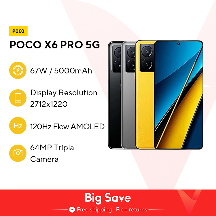POCO X6 Pro 5G Global Version สมาร์ทโฟนขนาด 8300-Ultra 6.67 "Flow AMOLED DotDisplay 64MP NFC