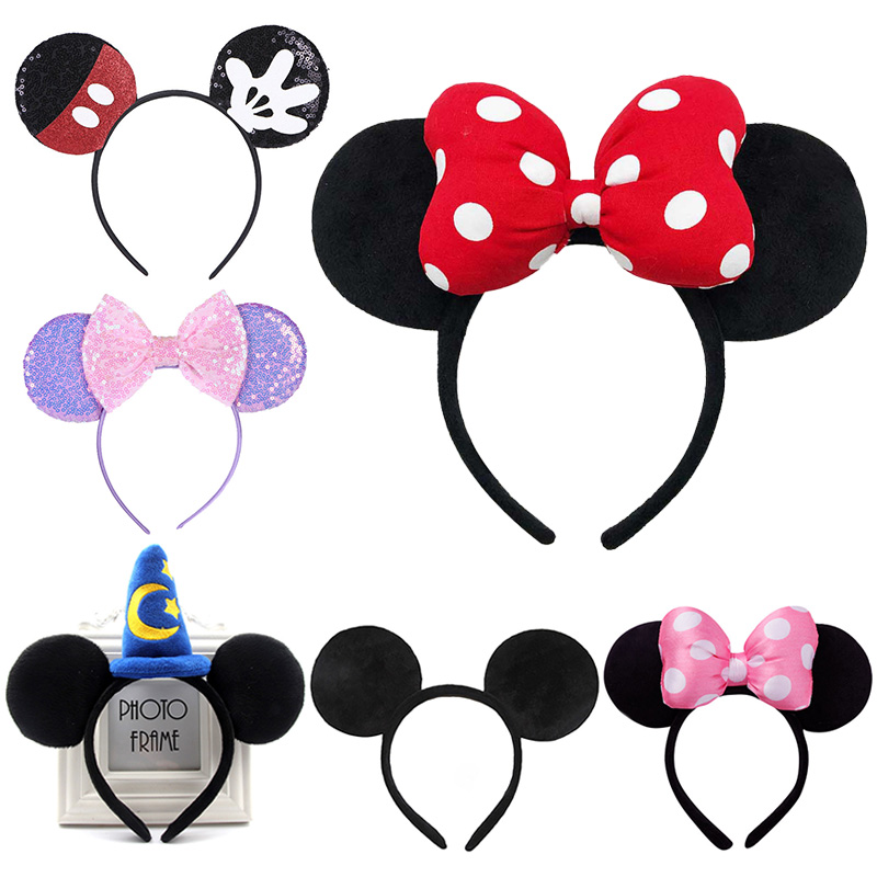 Fascia per capelli per topo Orecchie per cartoni animati Archi con paillettes Fascia per capelli Accessori per capelli Cosplay per feste Bambini Giocattoli per adulti Regalo