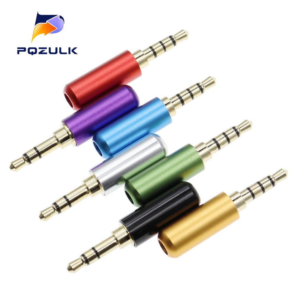 5 uds conector de Audio de 3,5 MM 3/4 polos conector para auriculares enchufe macho Cable de reparación de auriculares Cable de soldadura DIY adaptador de conector auxiliar 3,5