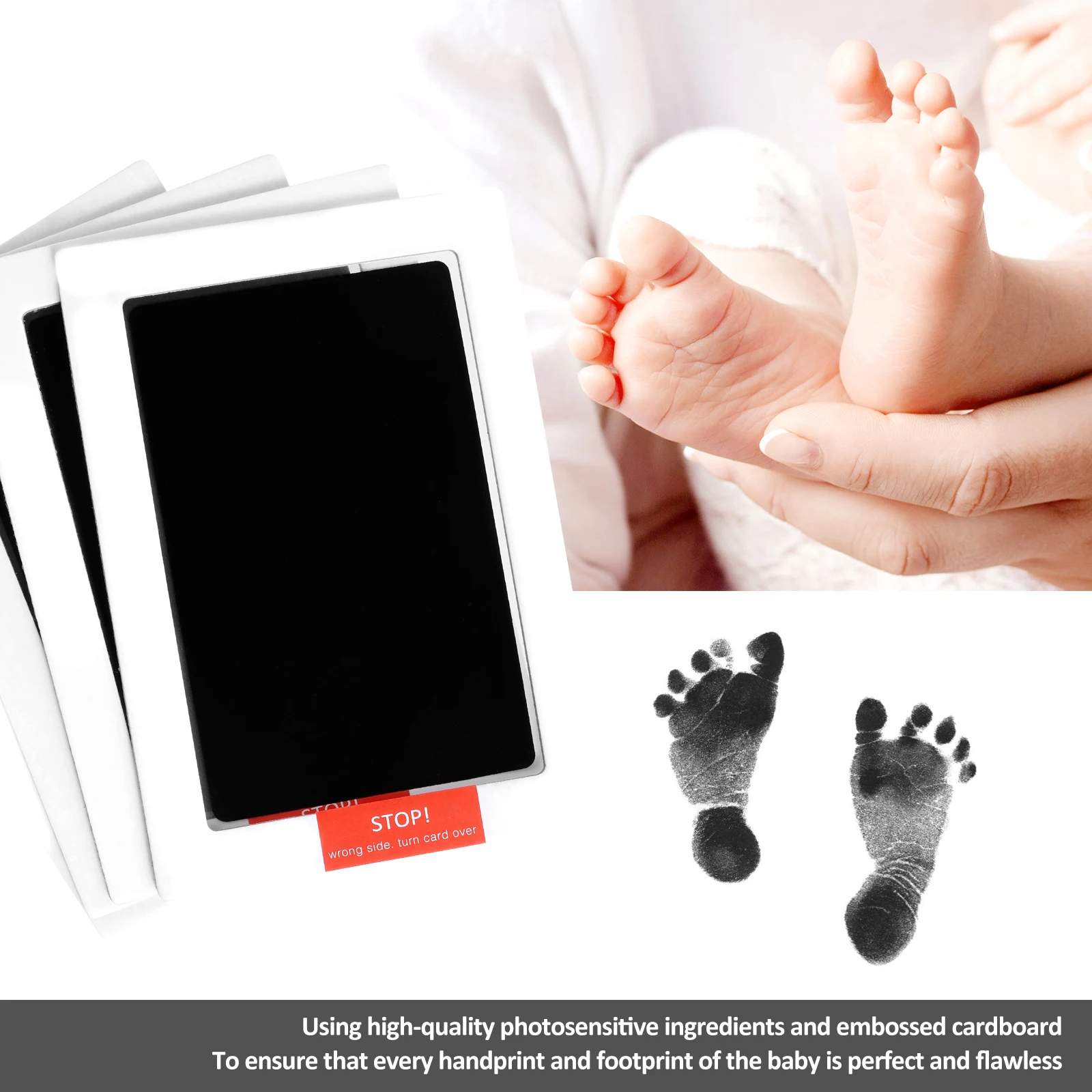 1/2/4 pces seguro não-tóxico pegadas do bebê handprint sem toque pele kits de almofadas de tinta sem tinta para recém-nascido animal de estimação cão pegada lembrança