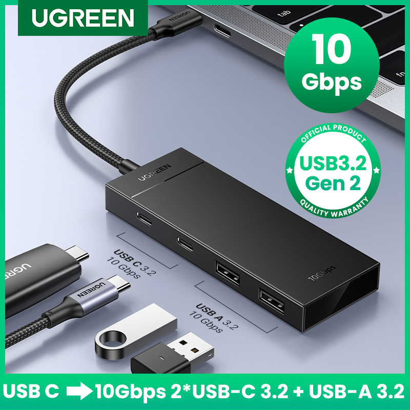Ugreen Usb C Hub 10Gbps Type-C 3.2 Gen2 Usb Splitter Usb C Usb A Hub 4 Usb Poort 3.2 Voor Macbook Pro Air Type C Multiport Adapter