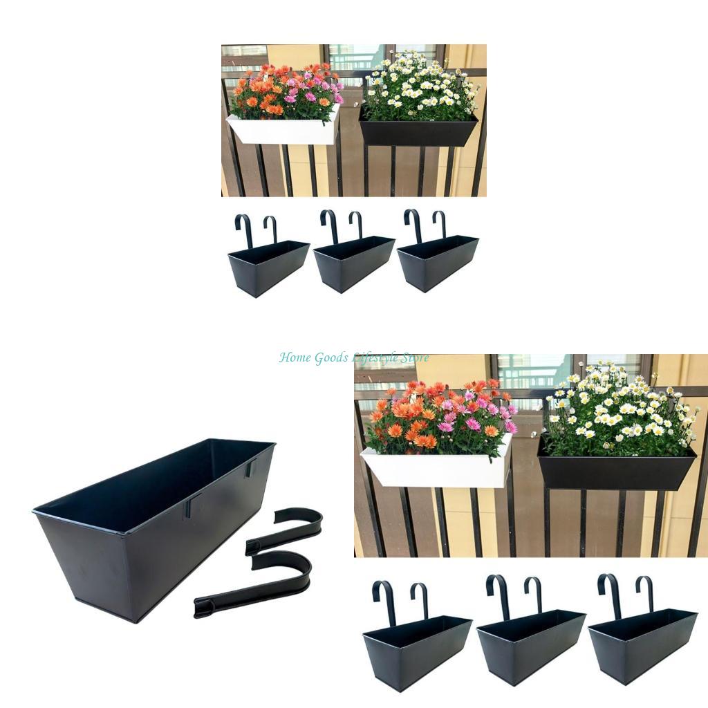 Pot fleurs suspendu E74E, pour balcon porche, jardinière balustrade pour décoration jardin affichage plantes,