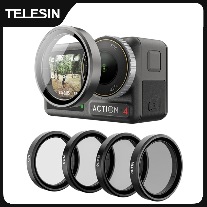 TELESIN CPL ND8 ND16 ND32 Lensset Aluminium Frame voor DJI OSMO Action 3 4 5pro ND CPL Filter Actie Camera Accessoires