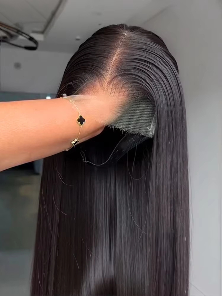 Bon Prix 250% Peruca Vietnamita de Alta Qualidade, Cabelo Humano Original Vietnamita, Peruca 100% Humana Natural Sem Cola, Peruca Lisa de Cabelo Humano, Perucas Lisas com Frente em Renda CEXXY