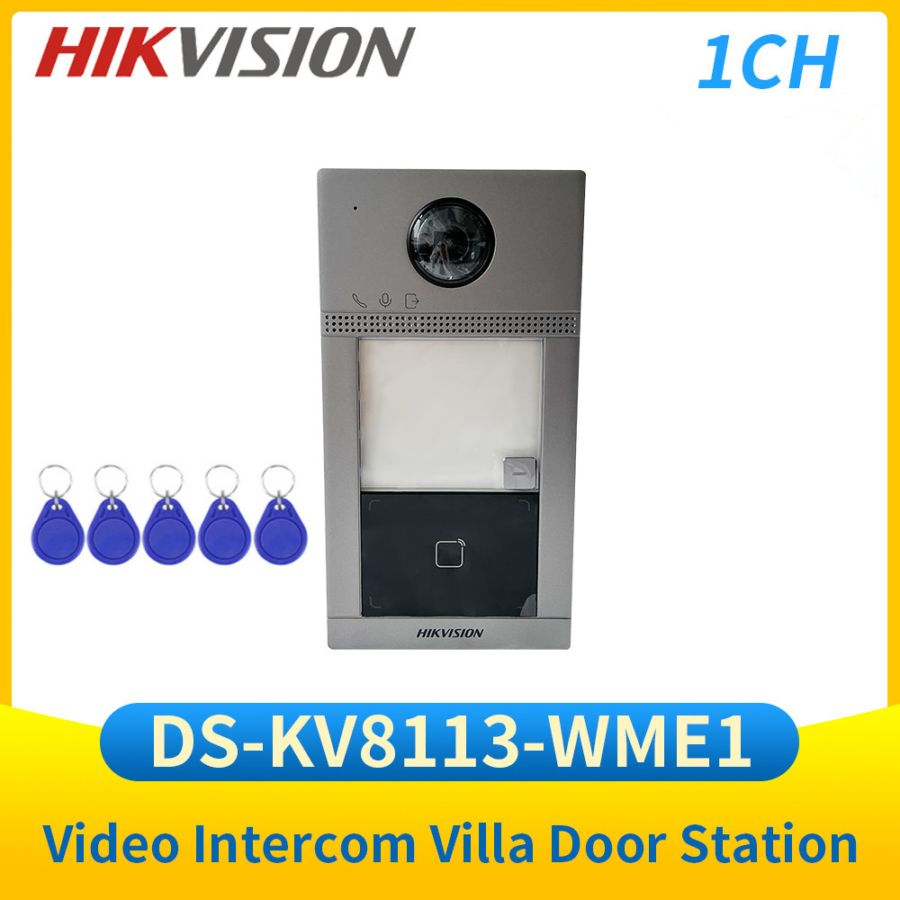 Hikvision กริ่งประตูบ้านและวิลล่า, DS-KV8113-WME1วิดีโอสื่อสารผ่าน WiFi ควบคุมการเข้าถึง DS-KV8102-IM