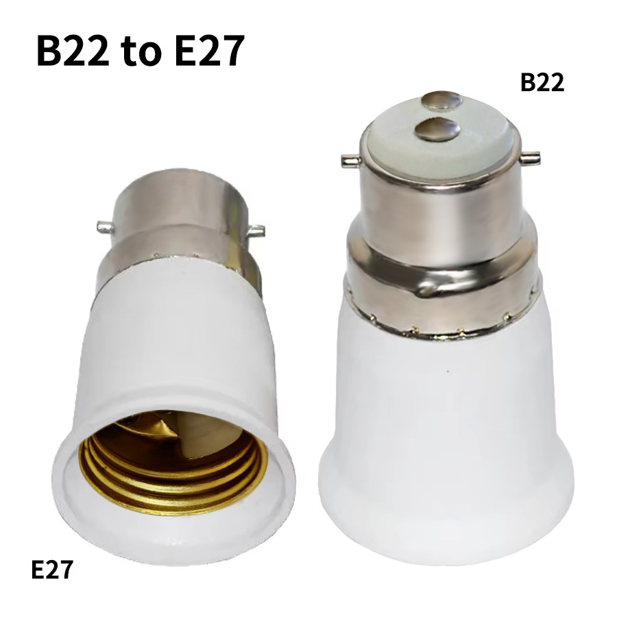 B22 auf E27 Lampenfassung, hochwertiger Lampensockel-Konverter-Adapter, PC, feuerfester Lampenfassung für LED-Maisbirnenstrahler, 110 V, 220 V
