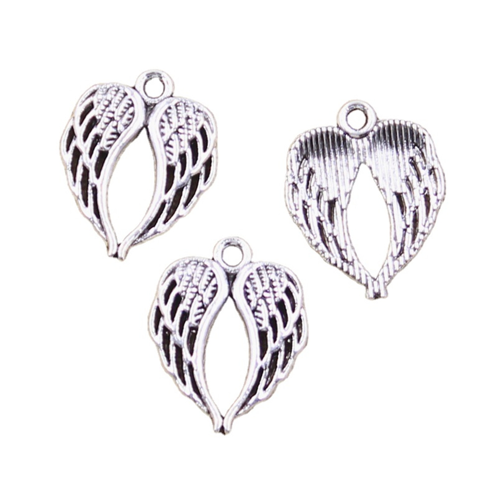 15 pièces breloques coeur ange ailes 21x17mm Antique argent couleur pendentifs faisant bricolage à la main tibétain trouver des bijoux