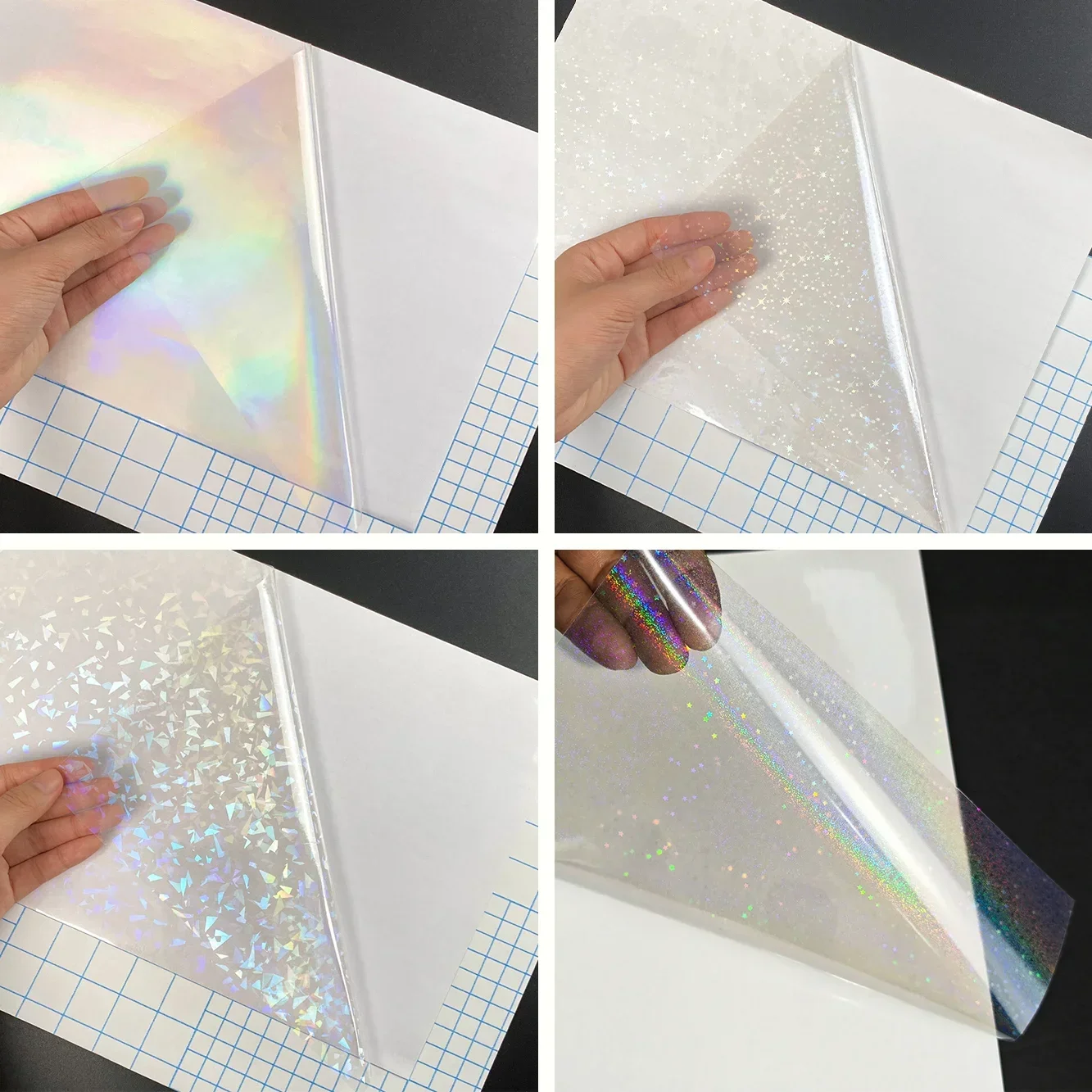 50 Blatt wasserdichte Kaltlaminierfolie 4,1 x 2,9 Zoll selbstklebende Papierfolie DIY-Paket Karten-Foto-Laminierfolie