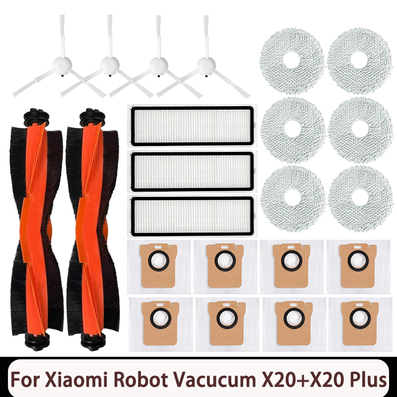 Запчасти для робота-аспиратора Xiaomi X20+/X20 Plus, аксессуары, cepillo боковой главный, фильтр Hepa, швабра, папа,