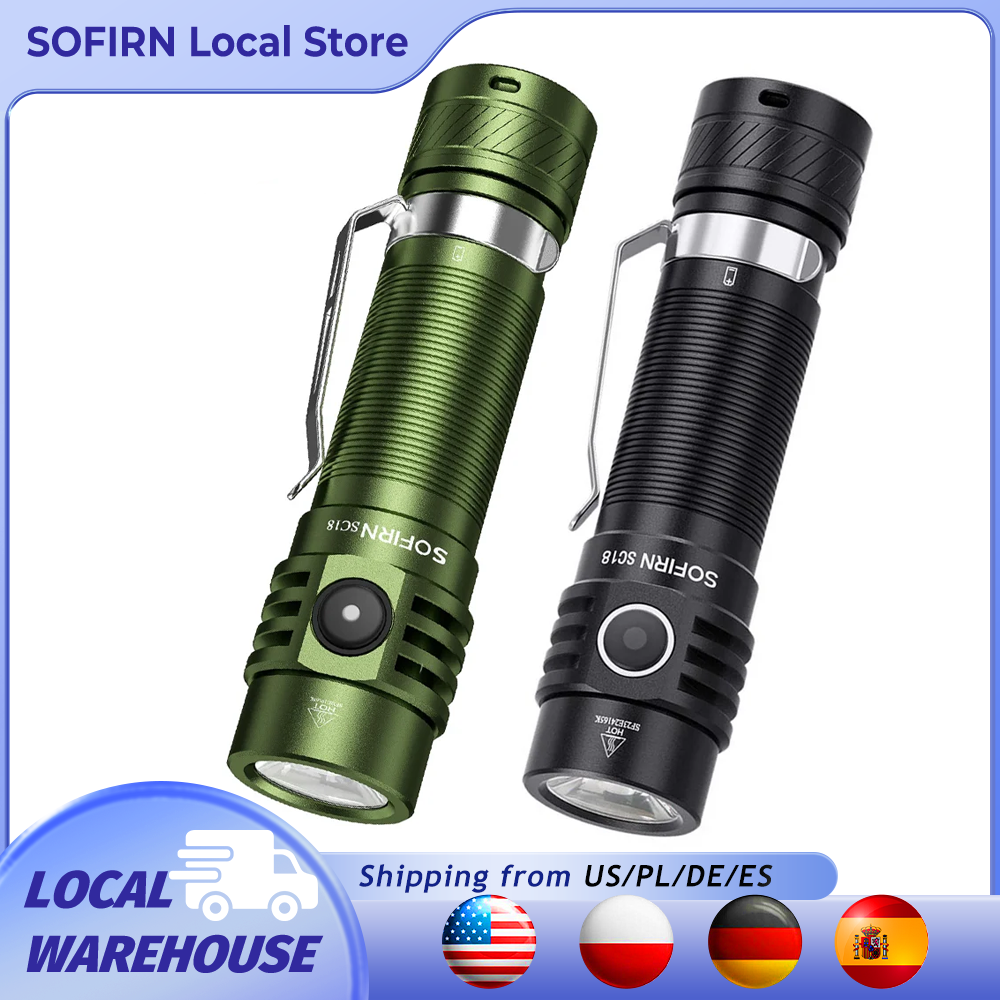 Sofirn SC18 1800lm SST40 LED EDC Lanterna 18650 Tocha TIR Óptica Lente USB C Lanterna Recarregável