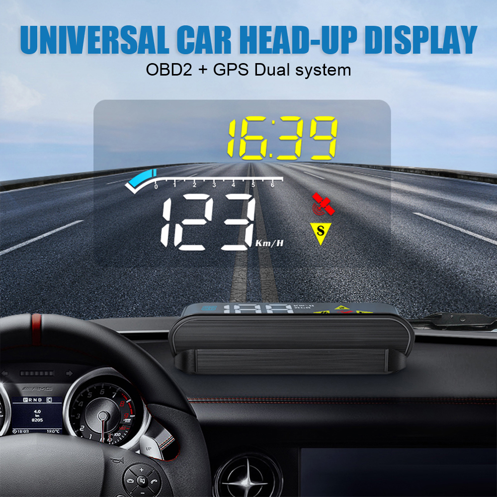 Accesorios electrónicos para automóviles M17 OBD GPS Head Up Display, velocímetro HUD para todos los automóviles, proyector de parabrisas Digital