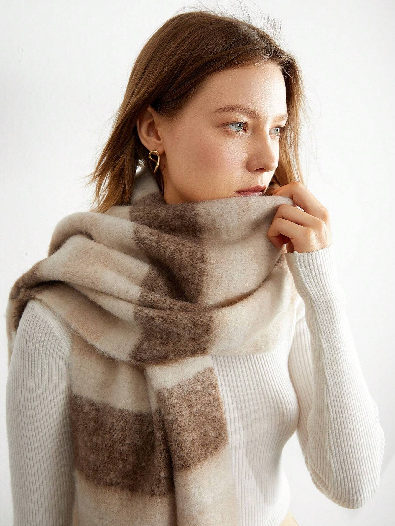 Novo luxo inverno grosso quente cachecol feminino cashmere xale e envoltórios pashmina lenço bufanda feminino longo tessel echarpe 2024