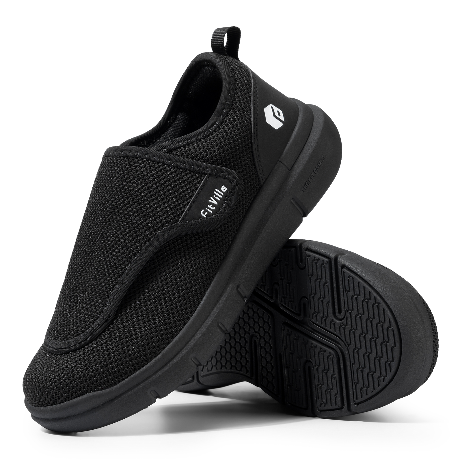 FitVille Extra Breite Diabetiker-Schuhe für Ältere Orthopädische Schuhe für Geschwollene Füße Verstellbare Gehschuhe zur Fußschmerz-Linderung für Senioren
