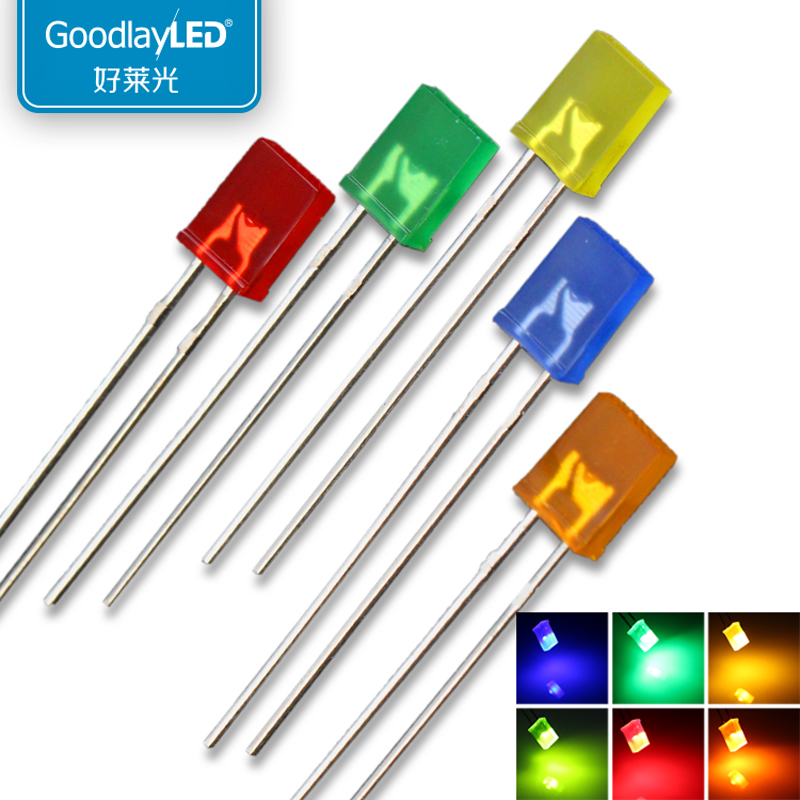1000Pcs 2X5X7Mm DIP LED สีเหลือง/สีส้ม/สีแดง/สีเขียว/สีฟ้าสแควร์โคมไฟ LED 257 LIGHTIN ไดโอด