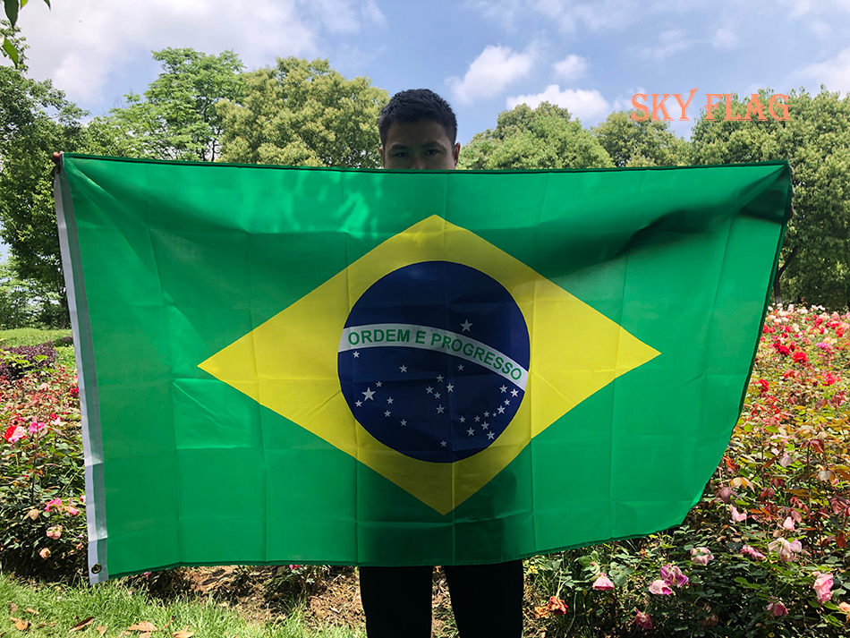 SKY VLAG Grote Brazilië Vlag 90x150cm Hangende Polyester Digitale Print Braziliaanse Banner Vlag voor Viering