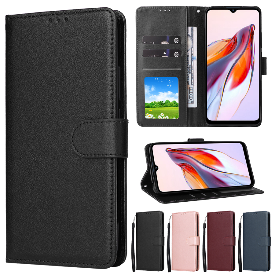 Portafoglio Slot per schede Supporto Custodia in pelle con vibrazione magnetica per Xiaomi Redmi 13C 12 12C 10 10C 9 9A 9C 9T Poco X6 C65 M6 Pro X5 M5s 13T