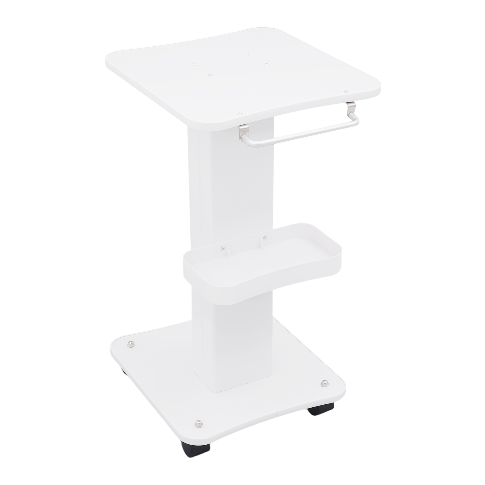 40kg zware salon trolley met stille universele wielen en dienblad, rolwagen voor spa en kapper