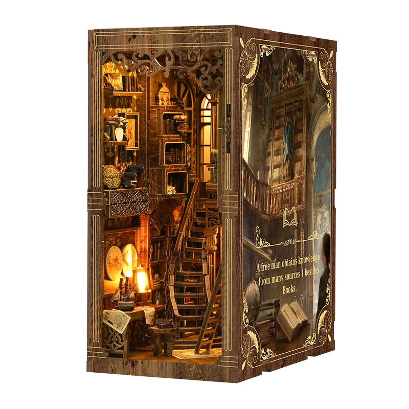 Kit DIY Rak Buku Kayu Bentuk Rumah Boneka, Mainan Merakit, Penyangga Buku, Dekorasi Rak Buku, Mainan Rumah Boneka untuk Hadiah Natal