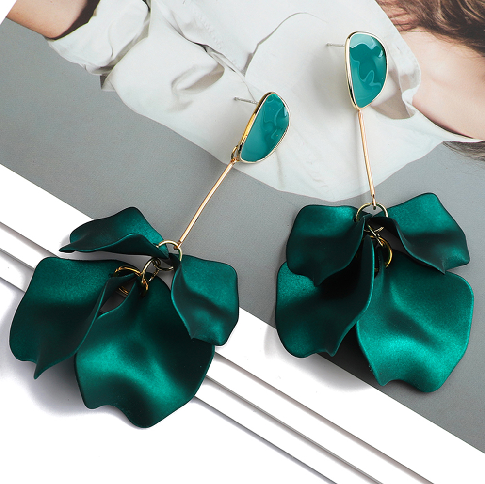 Orecchini pendenti lunghi pendenti con petalo acrilico dolce romantico per donna ragazza 2022 accessori di gioielli con ciondolo fata Grunge di tendenza di lusso