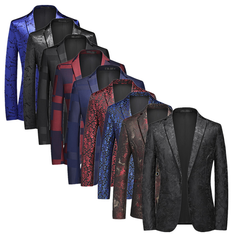2024 ใหม่ผู้ชายธุรกิจสังคมเสื้อสูทฤดูร้อนชายเดี่ยวบางชาย Jacquard Blazers Coats