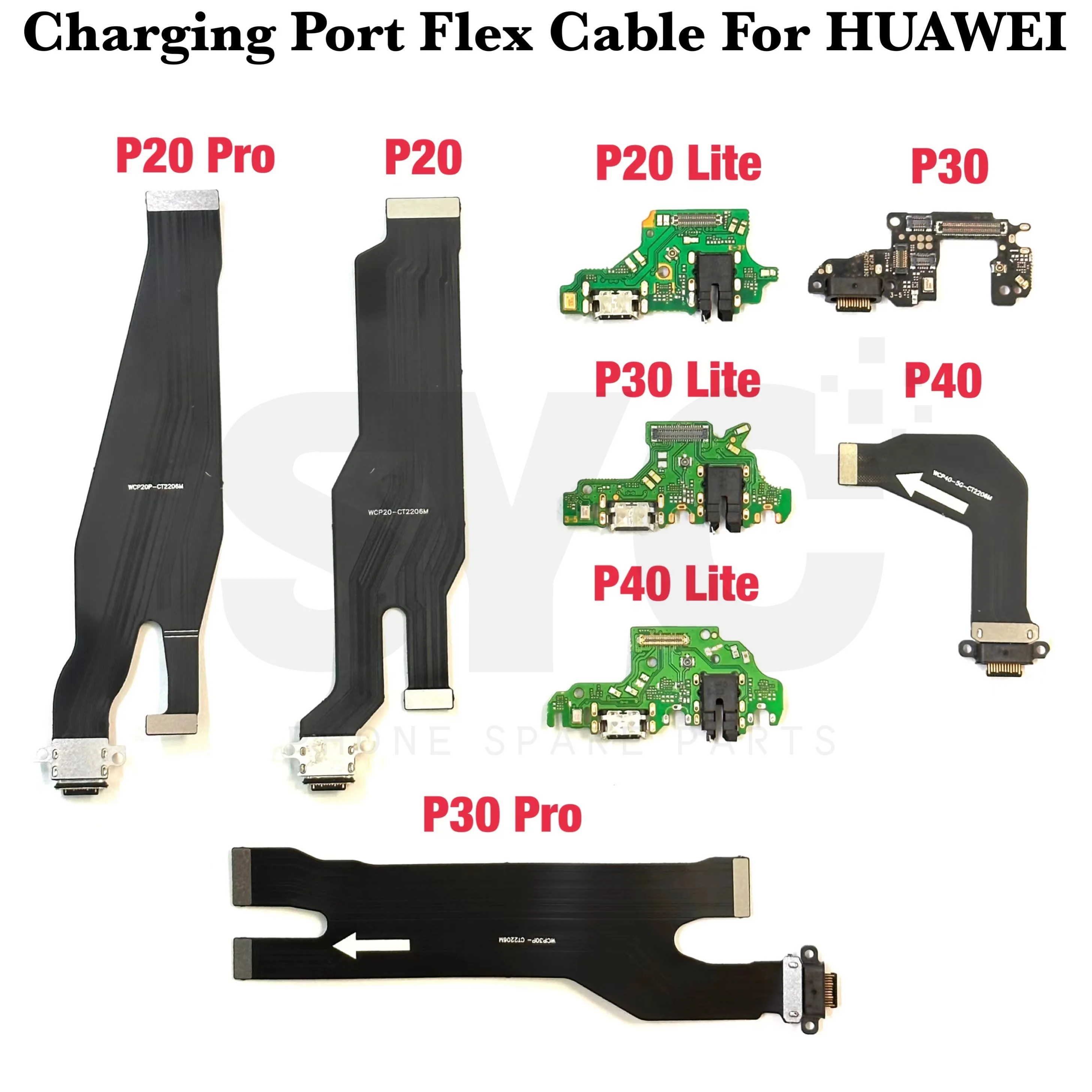 1 pçs novo carregamento usb para huawei p20 p30 p40 lite p20 pro p30 p40 pro carregador porta doca conector cabo flexível