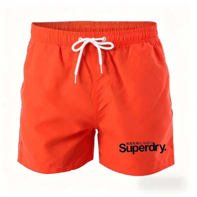 Letnie, jasne, sportowe szorty z sznurkiem w pasie, pięć kieszeni z oddychającą siateczkową podszewką, spodnie plażowe.