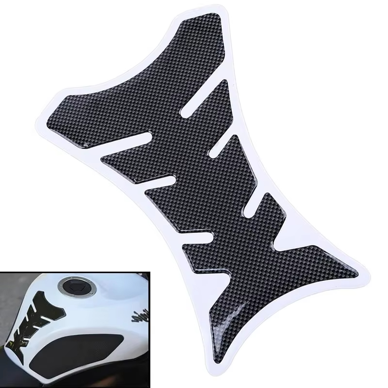 Pegatinas de motocicleta, pegatinas de espina de pescado de fibra de carbono 3D, almohadilla de depósito para motocicleta, Protector Universal de espina de pescado para motocicleta