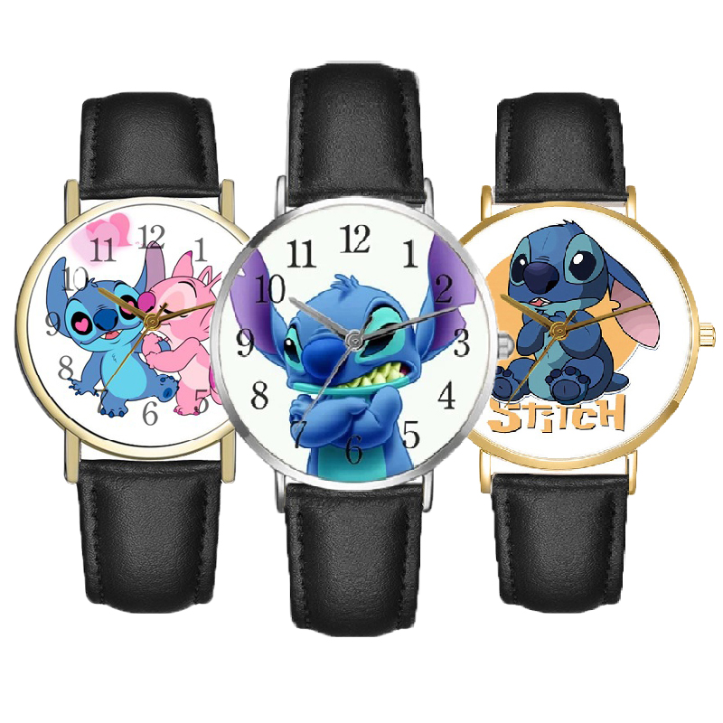 Disney stitch dos desenhos animados relógio infantil filme anime figura de ação cinto do plutônio ponteiro digital relógios quartzo para crianças presentes aniversário