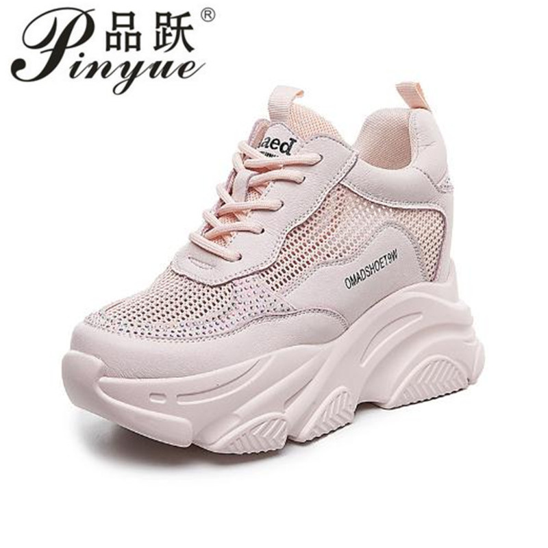Zapatillas deportivas de diseñador de 8cm para mujer, zapatos de plataforma, zapatillas deportivas gruesas informales a la moda, zapatos vulcanizados transpirables, TALLA 34 39