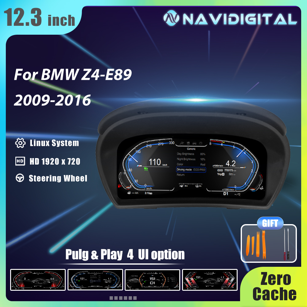 Panneau numérique Prada de 11 pouces pour Z4-E89 2009-2016 ans Auto LCD Paneel Snelheidsmeter VirtuelsCockpit Tyor