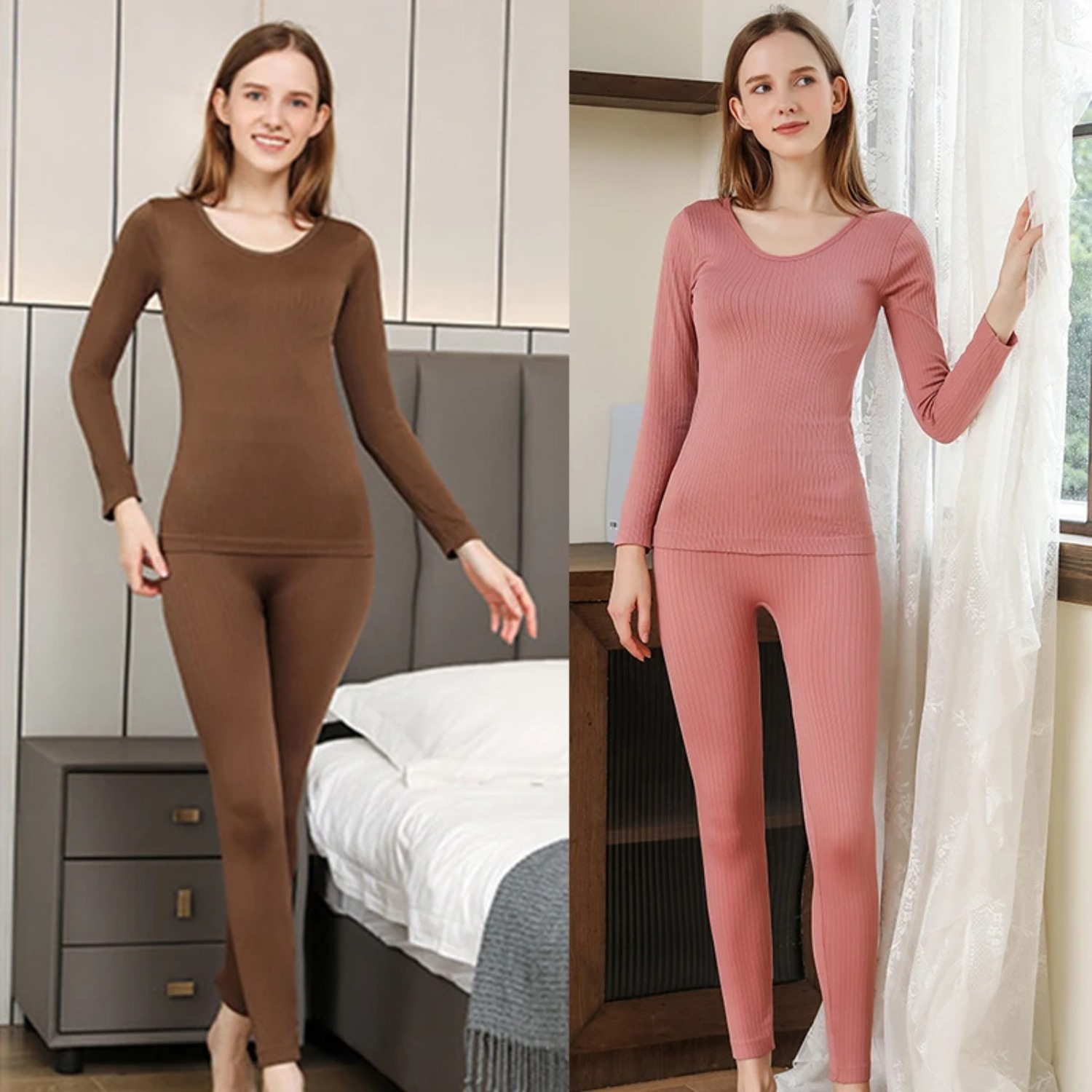 1 Ensemble de sous-vêtements thermiques chauds pour femmes, lingerie sexy, ensemble sculptant à col mi-haut