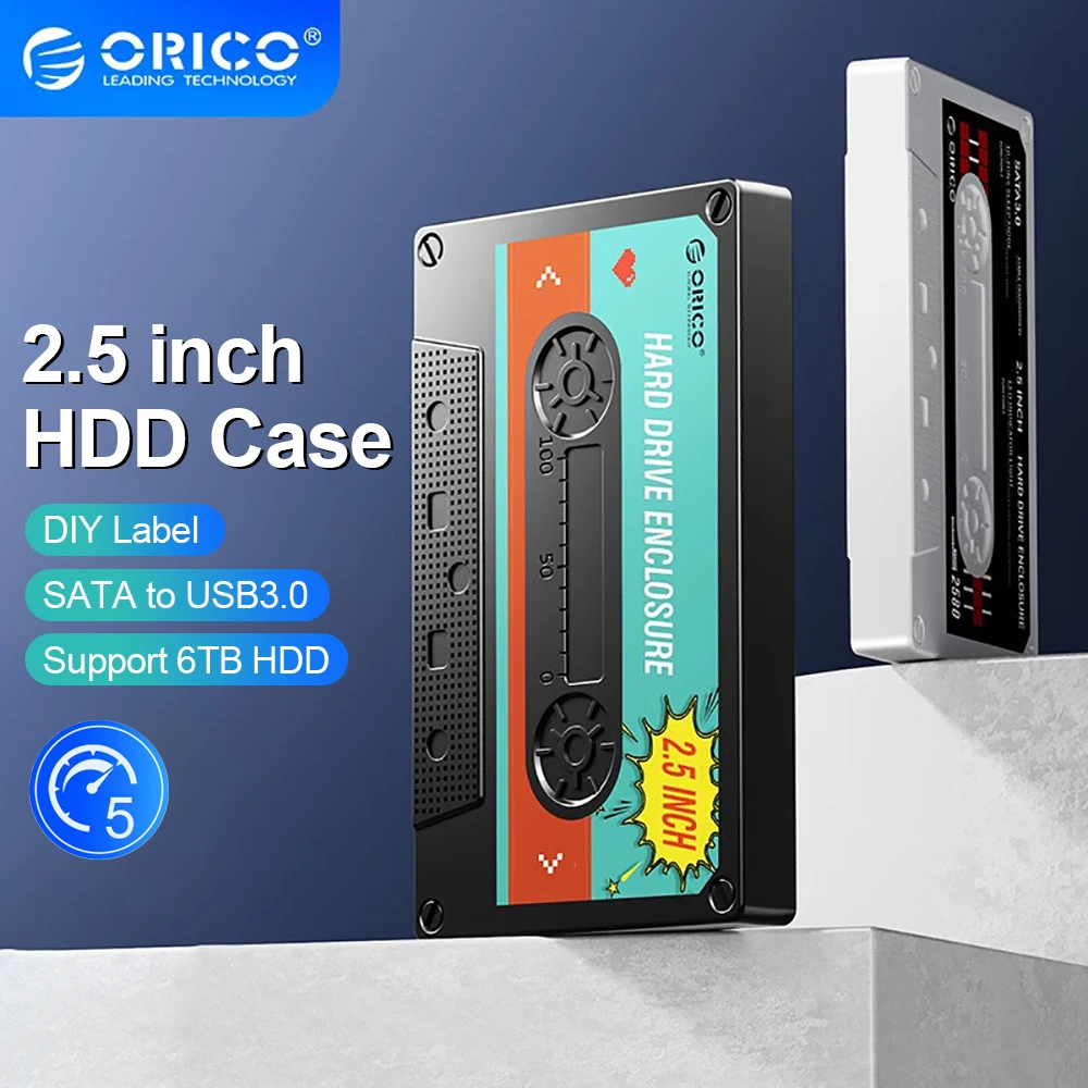 ORICO 2,5-дюймовый корпус для жесткого диска SATA-USB3.0, чехол для внешнего жесткого диска 5 Гбит/с/6 Гбит/с, тип-C, чехол для жесткого диска с наклейкой «сделай сам», аксессуары для ПК