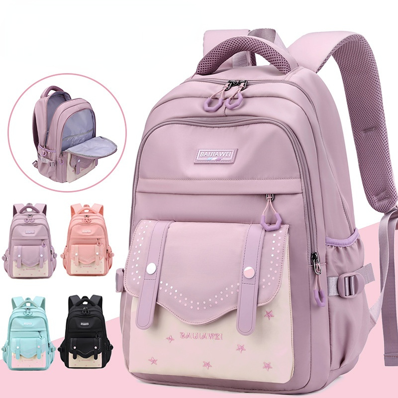 Mochila diaria de estilo coreano para mujer, mochila de viaje de tela de nailon impermeable, mochila escolar para niñas, bolsas informales para adolescentes