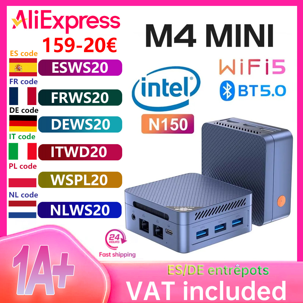 Mini PC SOYO Intel Twin Lake N150 Procesor LPDDR5 12GB RAM 512GB ROM Windows 11 Pro MiniPC WiFi 5 Komputer stacjonarny