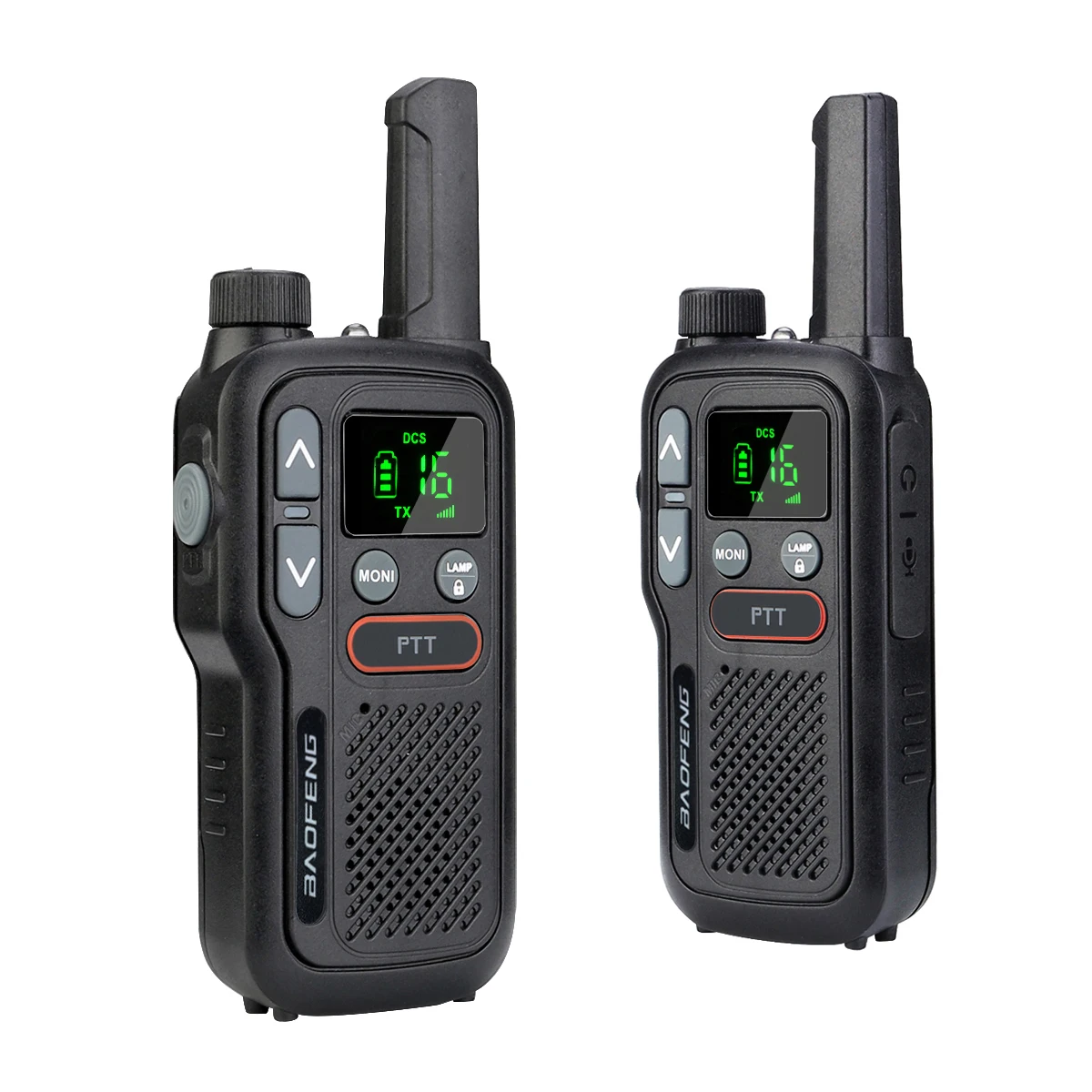 Baofeng 1 2 udsMini Walkie Talkie PMR 446 USB Radio bidireccional portátil Dual PTT Walkie-talkies T18 Radio portátil para caza café