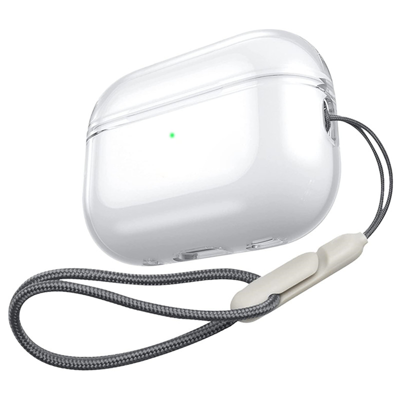 Anti Yellow Clear Soft TPU Earphone Case with Strap for Airpods Pro 2 3 2025 Pro3 Pro2 Air Pods 4 3 1 3rd Gen Transparent Cover