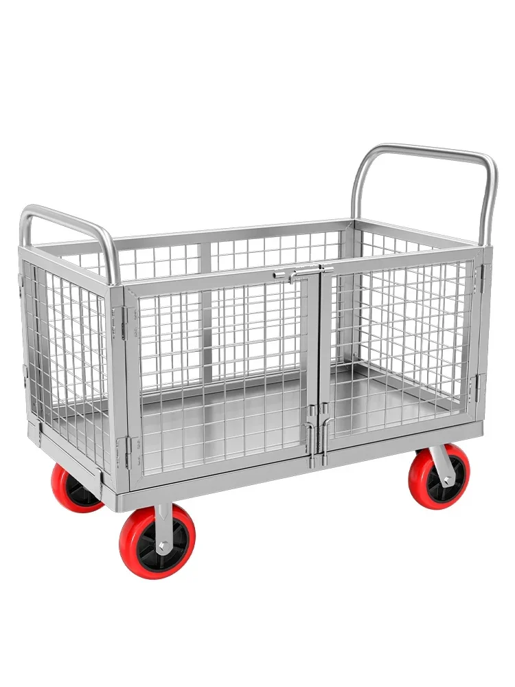 Handkar handling voertuig, stil opvouwbaar klein, lading trekken met hek, aanhangwagen, kraaminstelling,