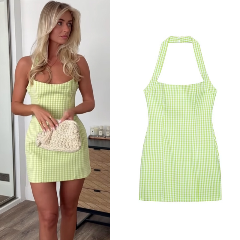 Damesjurk 2026 Nieuwe Mode Zomer Geruite Halterjurk Sexy Chic Persoonlijkheid Feestjurken voor Dames