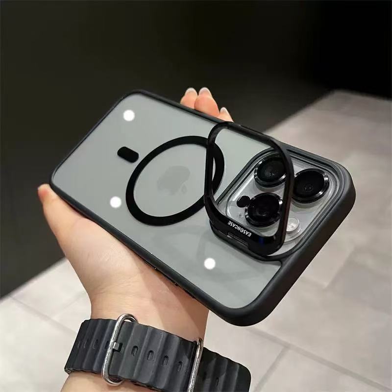Luxo magnético à prova de choque caso telefone para iphone 15 14 13 12 11 16 pro max 16 plus funda suporte lente vidro proteção capa traseira
