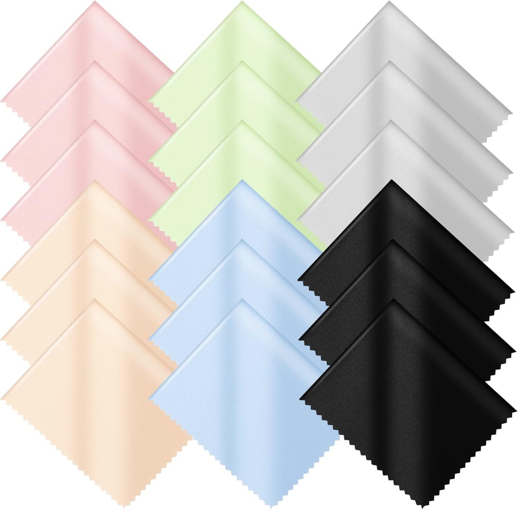 18er-Pack Mikrofaser-Reinigungstücher (7" x 6") Mehrfarbige Brillen-Reinigungstücher für Brillen, Kameraobjektive, Mobiltelefone