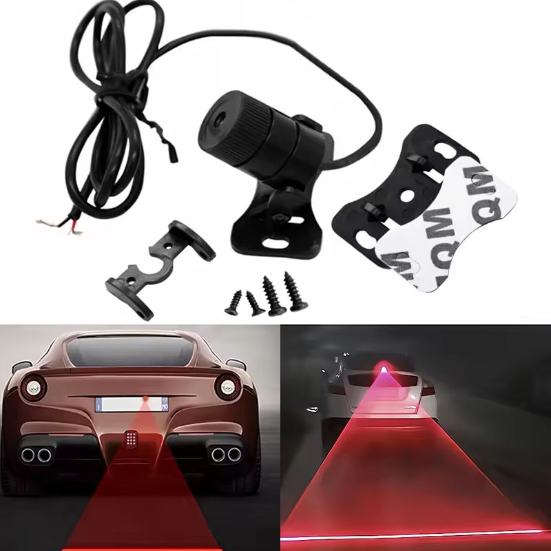 Carro auto led laser luz de nevoeiro veículo anti-colisão lanterna traseira lâmpada de advertência de freio legal anti-colisão final do carro traseiro cauda nevoeiro