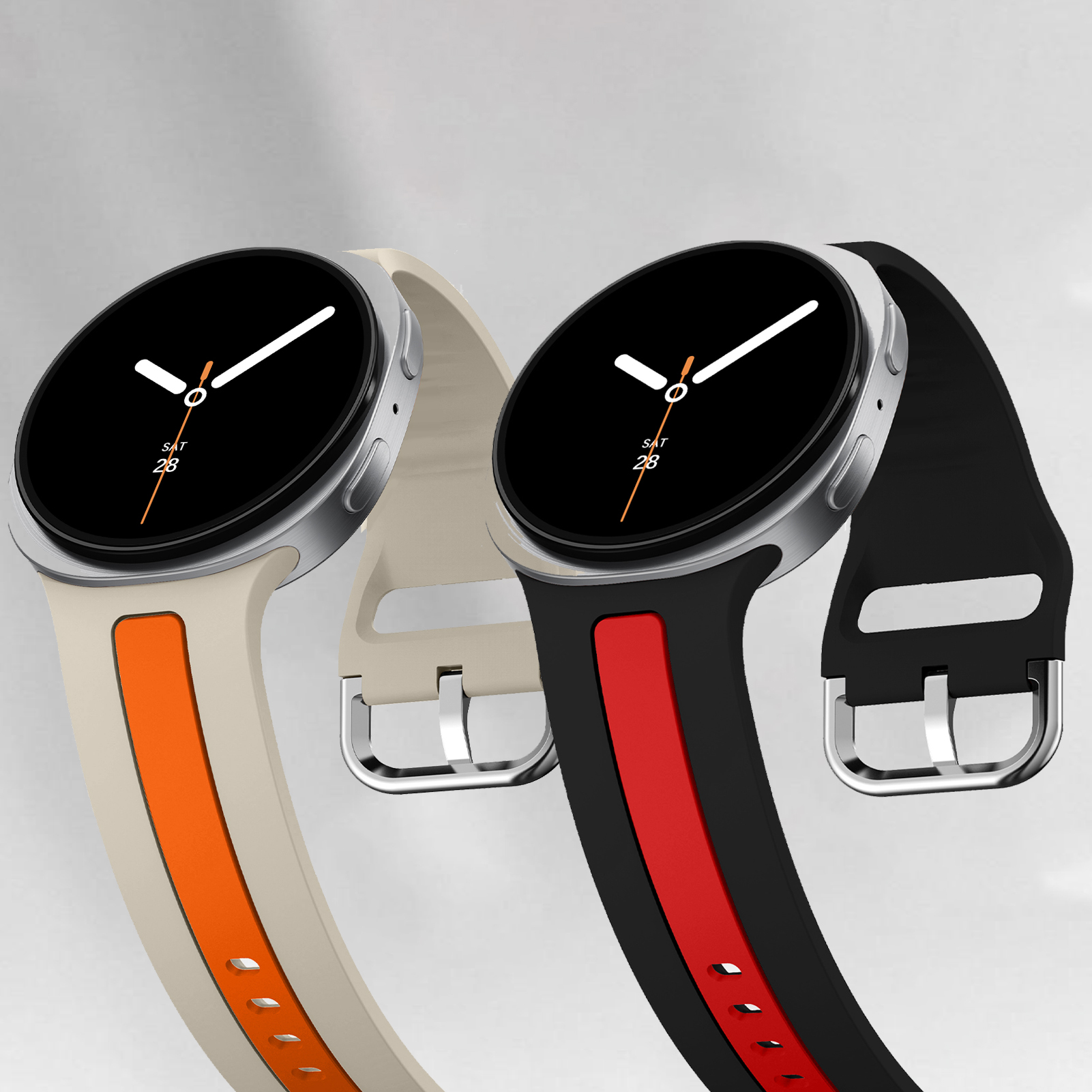 Двухцветный силиконовый ремешок для Samsung Galaxy Watch 8 classic 40 мм 44 мм 46 мм спортивный сменный браслет correa Galaxy Watch 8 ремешок