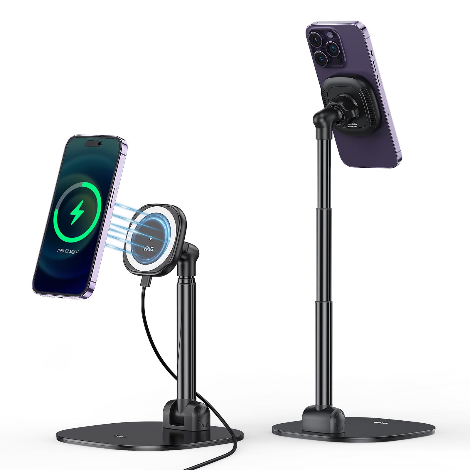 Supporto Magnetico per Telefono con Ricarica Wireless UURig VRig per iPhone 17 16 15 14 13 12 Android HUAWEI Xiaomi per Ufficio/Casa