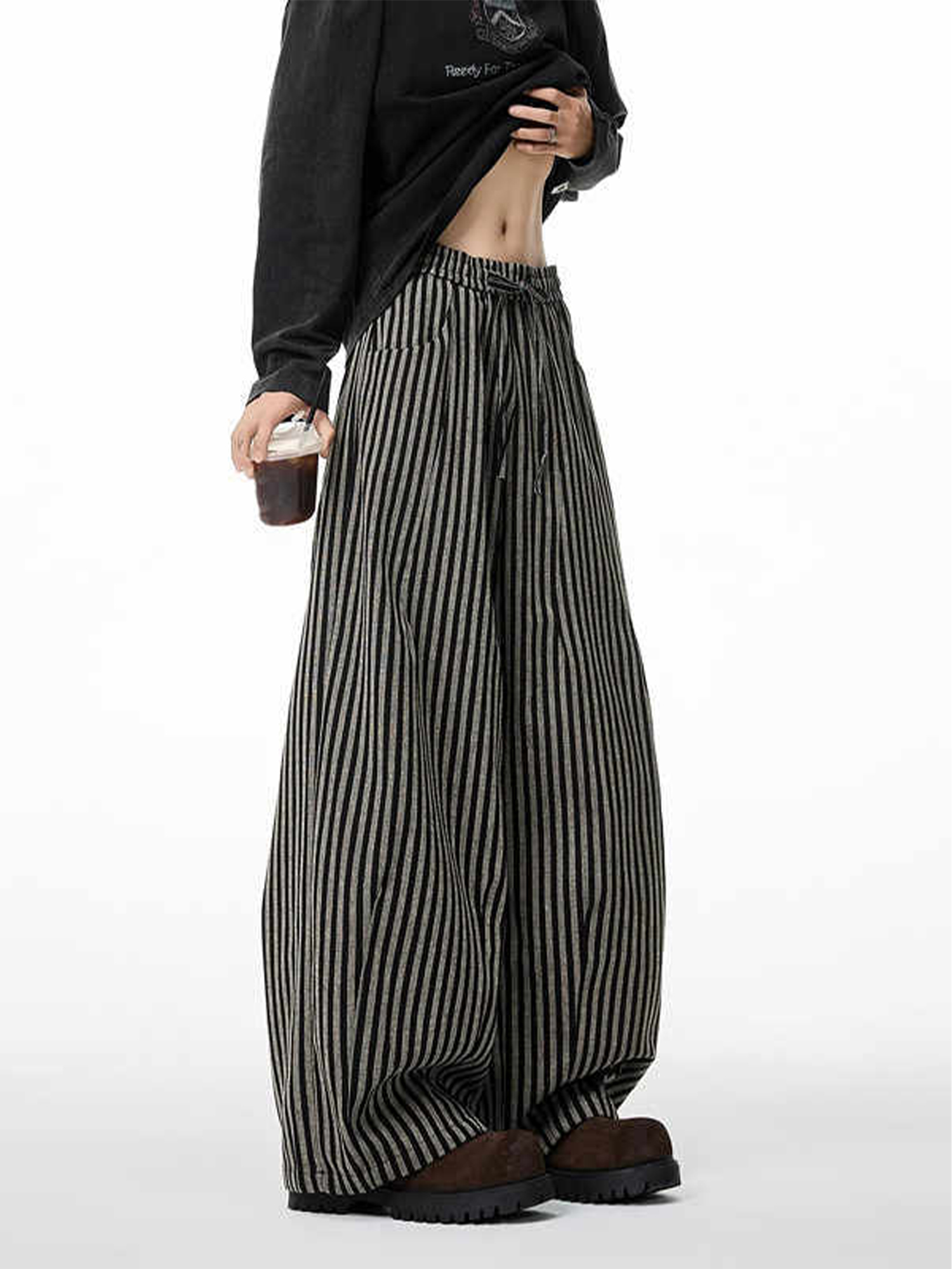Feminino preto gótico listrado calças compridas baggy sweatpants harajuku y2k emo vintage calças oversize japonês 2000s estilo roupas