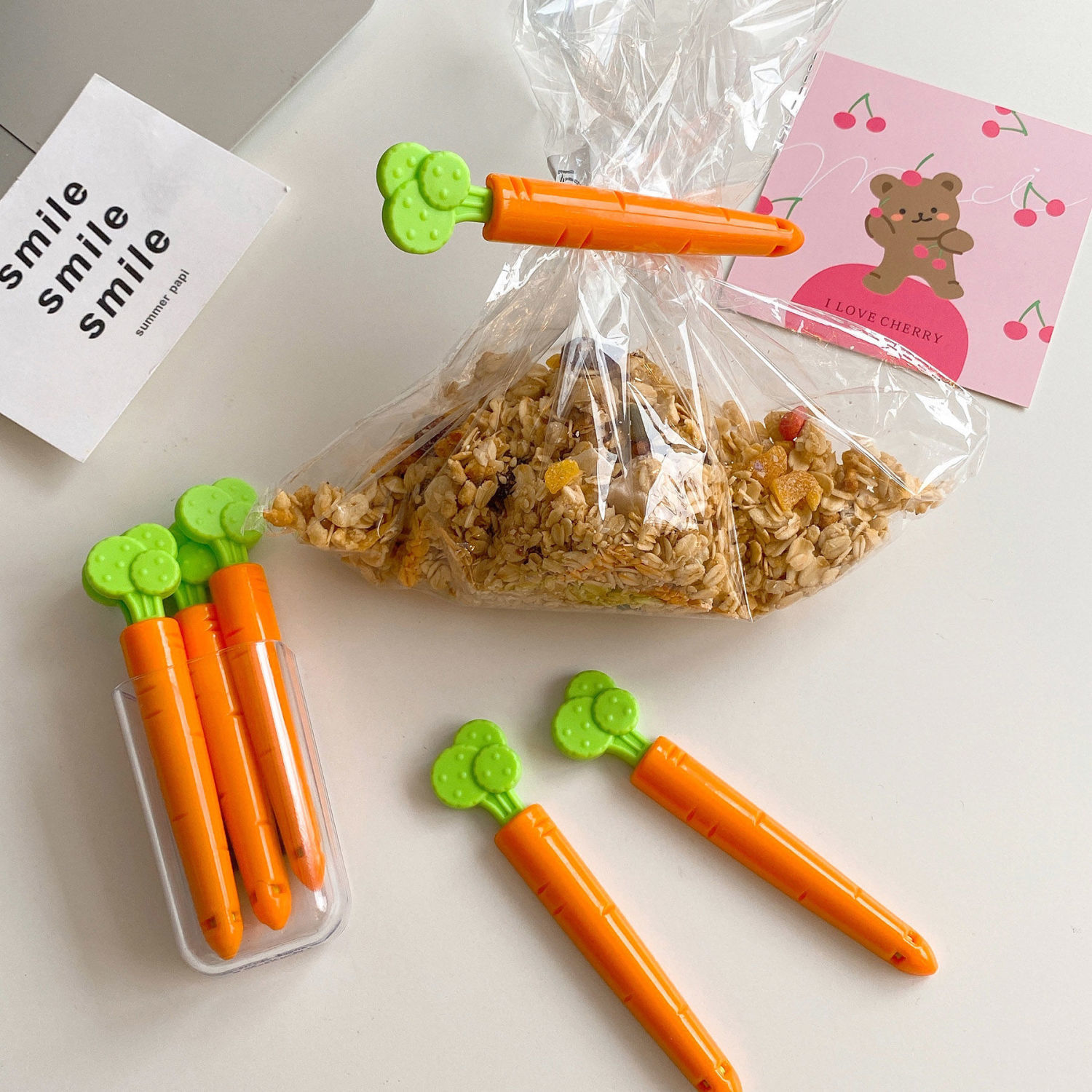 Clipe de vedação de cenoura criativo cozinha alimentos frescor clipe de vedação lanche armazenamento de vedação resistente à umidade