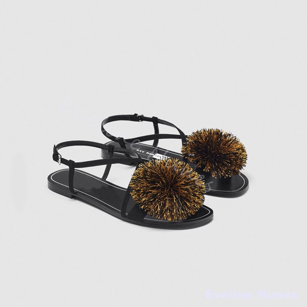 Frühjahr/Sommer 2026 Neue Resort-Flachschuhe für Damen: Ethereal-Stil Casual Römersandalen mit Einzelriemen-Design, Neue Hohlsandalen