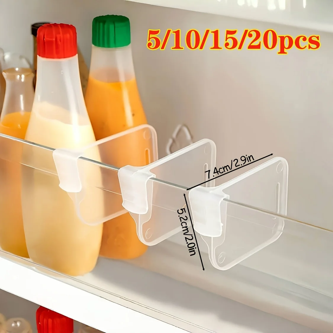 5 10 15 20 Stück Robuste Transparente Kühlschrank-Organizer Trennwände Verstellbare Kühlschrank-Aufbewahrung Küchenschränke Platzsparende Fächer